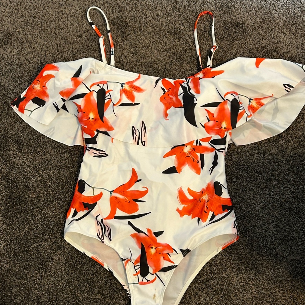 Floral Off-Shoulder Swimsuit
